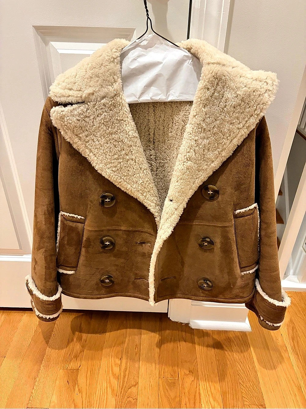 Burberry Porsum Shearling-Lined Brown Jacket Size 38 Like New